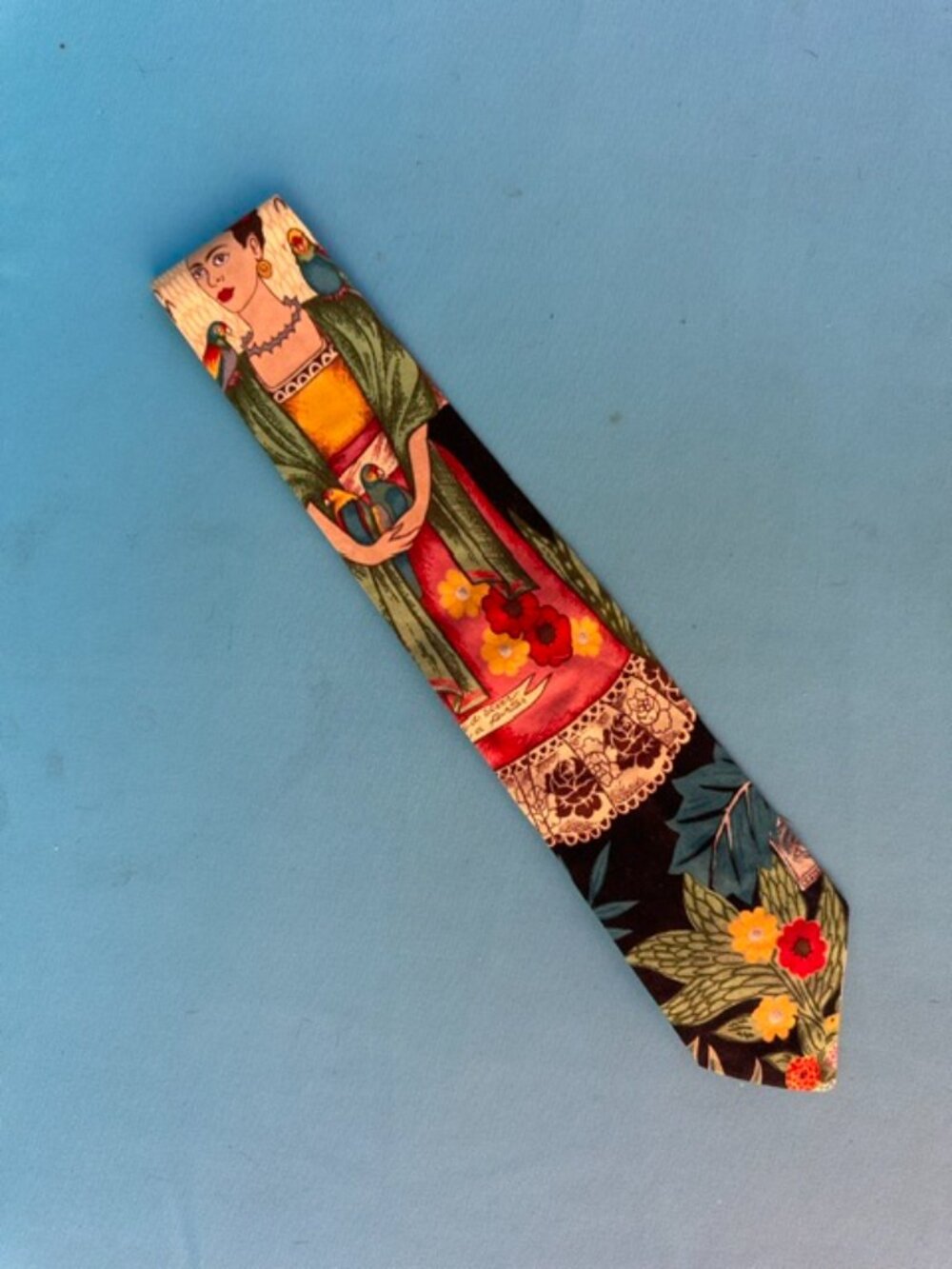 Mexican Frida Kahlo Folk Art Necktie Jungle Ethnic Print San Miguel Designs